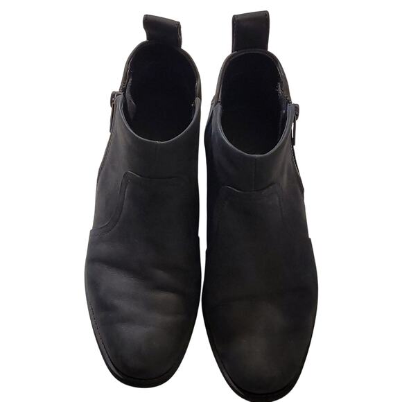 UGG Aureo II Waterproof Black Suede Ankle Booties Size 6 Side Zipper Wedge Heel - Picture 1 of 11